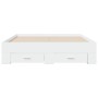 Weißes Holzwerkstoffbett mit Schubladen 140x190 cm von vidaXL, Betten und Lattenroste - Ref: Foro24-3280398, Preis: 185,96 €,...