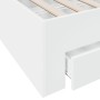 Weißes Holzwerkstoffbett mit Schubladen 140x190 cm von vidaXL, Betten und Lattenroste - Ref: Foro24-3280398, Preis: 185,96 €,...