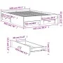 White engineered wood bed with drawers 140x190 cm by vidaXL, Beds and slatted bases - Ref: Foro24-3280398, Price: 183,36 €, D...