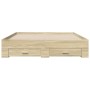 Bett aus Sonoma-Eichenholzwerkstoff mit Schubladen, 160 x 200 cm von vidaXL, Betten und Lattenroste - Ref: Foro24-3280372, Pr...