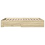 Bett aus Sonoma-Eichenholzwerkstoff mit Schubladen, 160 x 200 cm von vidaXL, Betten und Lattenroste - Ref: Foro24-3280372, Pr...