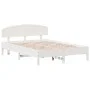 Bed frame with white pine wood headboard 160x200 cm by vidaXL, Beds and slatted bases - Ref: Foro24-3207202, Price: 204,08 €,...