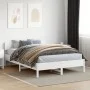 Bed frame with white pine wood headboard 160x200 cm by vidaXL, Beds and slatted bases - Ref: Foro24-3207202, Price: 204,08 €,...