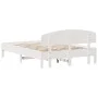 Bed frame with white pine wood headboard 160x200 cm by vidaXL, Beds and slatted bases - Ref: Foro24-3207202, Price: 204,08 €,...