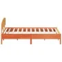 Bed frame with wax brown pine wood headboard 180x200 cm by vidaXL, Beds and slatted bases - Ref: Foro24-3207200, Price: 209,4...