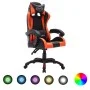 Silla gaming con luces LED RGB cuero sintético naranja y negro de vidaXL, Sillas de oficina - Ref: Foro24-288002, Precio: 203...