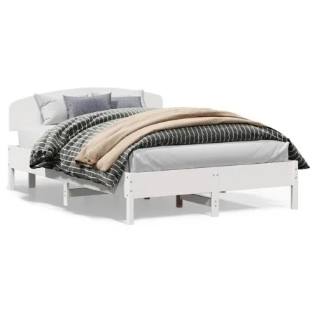Estructura de cama con cabecero madera pino blanco 120x200 cm de vidaXL, Camas y somieres - Ref: Foro24-3207214, Precio: 182,...