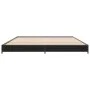 Engineered wood and black metal bed frame 150x200cm by vidaXL, Beds and slatted bases - Ref: Foro24-845141, Price: 96,32 €, D...