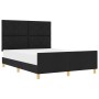 Estructura de cama con cabecera Negro 140 x 200 cm tela