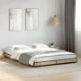 Estructura cama madera ingeniería metal roble Sonoma 135x190 cm de vidaXL, Camas y somieres - Ref: Foro24-845162, Precio: 86,...