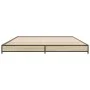 Bettgestell aus Sonoma-Eiche-Metallwerkstoff, 135 x 190 cm von vidaXL, Betten und Lattenroste - Ref: Foro24-845162, Preis: 86...