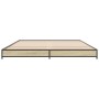Estructura cama madera ingeniería metal roble Sonoma 135x190 cm de vidaXL, Camas y somieres - Ref: Foro24-845162, Precio: 87,...
