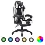 Silla gaming con luces LED RGB cuero sintético blanco y negro de vidaXL, Sillas de oficina - Ref: Foro24-288011, Precio: 205,...