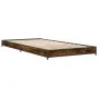 Estructura cama madera ingeniería metal roble humo 75x190 cm de vidaXL, Camas y somieres - Ref: Foro24-845188, Precio: 53,34 ...