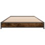 Estructura cama madera ingeniería metal roble humo 75x190 cm de vidaXL, Camas y somieres - Ref: Foro24-845188, Precio: 53,93 ...
