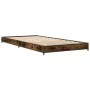 Estructura cama madera ingeniería metal roble humo 75x190 cm de vidaXL, Camas y somieres - Ref: Foro24-845188, Precio: 53,34 ...