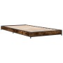 Estructura cama madera ingeniería metal roble humo 75x190 cm de vidaXL, Camas y somieres - Ref: Foro24-845188, Precio: 53,93 ...