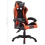 Gaming-Stuhl mit RGB-LED-Leuchten aus orangefarbenem und schwarzem Kunstleder von vidaXL, Bürostühle - Ref: Foro24-288002, Pr...