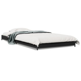 Estructura de cama madera de ingeniería y metal negro 90x200 cm de vidaXL, Camas y somieres - Ref: Foro24-845176, Precio: 71,...