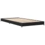 Engineered wood and black metal bed frame 90x200 cm by vidaXL, Beds and slatted bases - Ref: Foro24-845176, Price: 70,48 €, D...