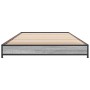 Estructura cama madera ingeniería metal gris Sonoma 100x200 cm de vidaXL, Camas y somieres - Ref: Foro24-845174, Precio: 58,9...