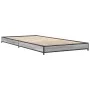 Estructura cama madera ingeniería metal gris Sonoma 100x200 cm de vidaXL, Camas y somieres - Ref: Foro24-845174, Precio: 58,3...