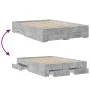 Concrete gray engineered wood bed with drawers 135x190 cm by vidaXL, Beds and slatted bases - Ref: Foro24-3280408, Price: 183...