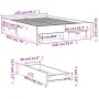 Concrete gray engineered wood bed with drawers 135x190 cm by vidaXL, Beds and slatted bases - Ref: Foro24-3280408, Price: 183...