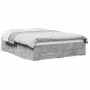 Concrete gray engineered wood bed with drawers 120x190 cm by vidaXL, Beds and slatted bases - Ref: Foro24-3280415, Price: 153...