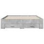 Concrete gray engineered wood bed with drawers 120x190 cm by vidaXL, Beds and slatted bases - Ref: Foro24-3280415, Price: 153...