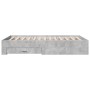 Concrete gray engineered wood bed with drawers 120x190 cm by vidaXL, Beds and slatted bases - Ref: Foro24-3280415, Price: 154...