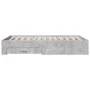 Concrete gray engineered wood bed with drawers 120x190 cm by vidaXL, Beds and slatted bases - Ref: Foro24-3280415, Price: 153...