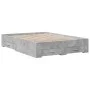 Concrete gray engineered wood bed with drawers 120x190 cm by vidaXL, Beds and slatted bases - Ref: Foro24-3280415, Price: 153...