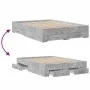 Concrete gray engineered wood bed with drawers 120x190 cm by vidaXL, Beds and slatted bases - Ref: Foro24-3280415, Price: 153...