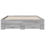 Cama con cajones madera ingeniería gris Sonoma 120x190 cm de vidaXL, Camas y somieres - Ref: Foro24-3280417, Precio: 180,23 €...