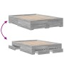 Cama con cajones madera ingeniería gris Sonoma 120x190 cm de vidaXL, Camas y somieres - Ref: Foro24-3280417, Precio: 180,23 €...