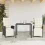 Set comedor de jardín 3 pzas con cojines ratán sintético negro by vidaXL, Garden sets - Ref: Foro24-3213314, Price: 364,22 €,...