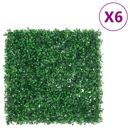 Valla de hojas de arbusto artificial 6 uds verde 50x50 cm de vidaXL, Jardín - Ref: Foro24-366634, Precio: 50,18 €, Descuento: %