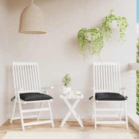 Cojines de silla de jardín 2 uds tela Oxford negro 40x40x7 cm