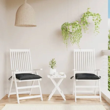 Cojines de silla de jardín 2 uds tela Oxford negro 40x40x7 cm by vidaXL, Cushions for chairs and sofas - Ref: Foro24-361471, ...