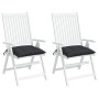 Cojines de silla de jardín 2 uds tela Oxford negro 40x40x7 cm
