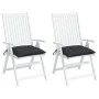 Gartensesselkissen 2 Stück aus schwarzem Oxford-Stoff 40x40x7 cm von vidaXL, Kissen für Stühle und Sofas - Ref: Foro24-361471...