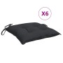 Cojines de silla de jardín 6 uds tela Oxford negro 40x40x7 cm by vidaXL, Cushions for chairs and sofas - Ref: Foro24-361473, ...