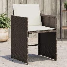 Gartenstühle mit Kissen, 4 Stück, aus braunem synthetischem Rattan. von vidaXL, Gartenstühle - Ref: Foro24-4007458, Preis: 20...