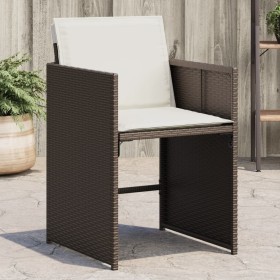 Gartenstühle mit Kissen, 4 Stück, aus braunem synthetischem Rattan. von vidaXL, Gartenstühle - Ref: Foro24-4007458, Preis: 16...