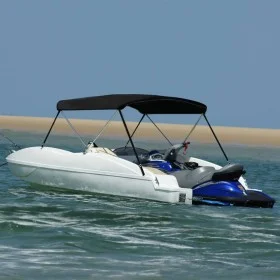Schwarzes Bimini-Verdeck mit 2 Bögen, 180x150x110 cm. von vidaXL, Aufbewahrungsabdeckungen für Boote - Ref: Foro24-94797, Pre...