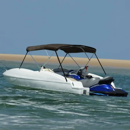 Schwarzes Bimini-Verdeck mit 3 Bögen, 183x196x137 cm. von vidaXL, Aufbewahrungsabdeckungen für Boote - Ref: Foro24-94805, Pre...