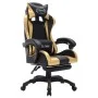 Silla gaming con luces LED RGB cuero sintético dorado y negro de vidaXL, Sillas de oficina - Ref: Foro24-288008, Precio: 187,...