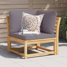 Sofá de jardín de esquina y cojines acacia maciza 73x73x65 cm by vidaXL, Modular outdoor sofas - Ref: Foro24-366494, Price: 1...