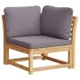 Gartenecksofa aus massiver Akazie und Kissen 73x73x65 cm von vidaXL, Modulare Sofas für den Außenbereich - Ref: Foro24-366494...